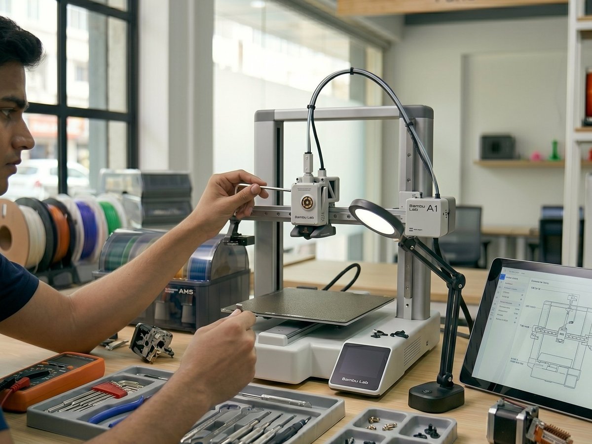 3D printer repair workbench at 3DMakersLab